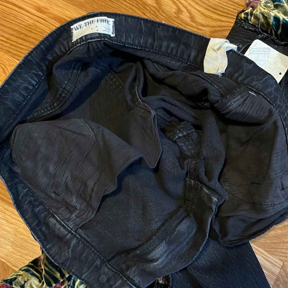Free People Just Frills Low-Rise Wide-Leg Jeans NWT Size 29 - Picture 13 of 16